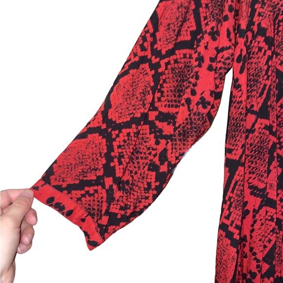 Zara Long Sleeve Snakeskin Dress - Picture 8 of 11